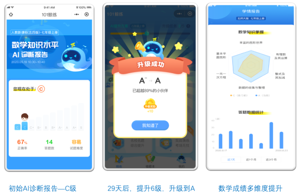 101鲸练AI题库让学生练题更少 提升更快